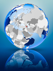 Armenia on globe