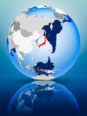Obraz premium Japan on globe