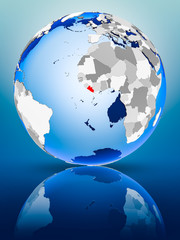 Obraz premium Liberia on globe