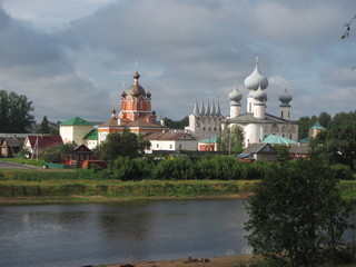 Beautiful panorama overlooking the Orthodox monastery, Russia