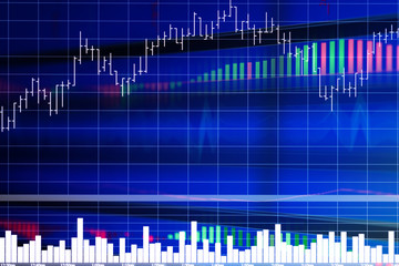 business financial concept with stock market graph chart indicator screen monitor
