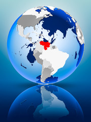 Venezuela on globe