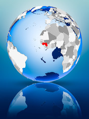 Guinea on globe