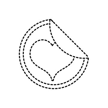 dotted shape heart sticker label tag sign