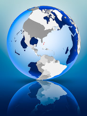 Bahamas on globe