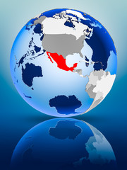 Mexico on globe