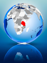 Tanzania on globe