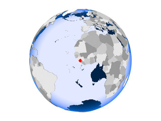 Sierra Leone on globe isolated