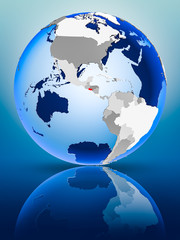 El Salvador on globe