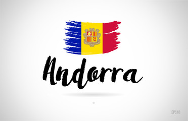 andorra country flag concept with grunge design icon logo