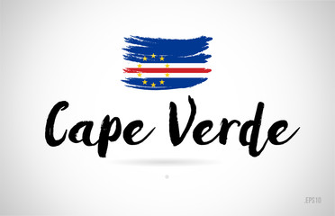 cape verde country flag concept with grunge design icon logo