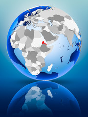 Eritrea on globe