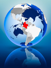 Colombia on globe