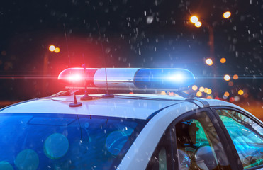 police car on the street close up © fedorovekb