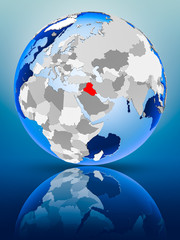 Iraq on globe