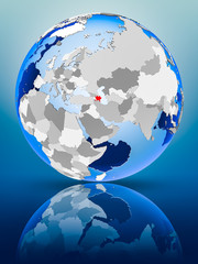 Azerbaijan on globe