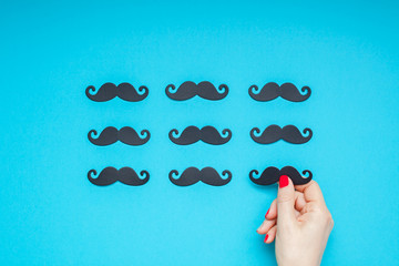 Paper moustaches for men fathers dad concept