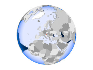 Slovenia on globe isolated