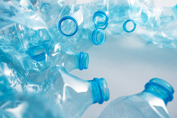 Crushed plastic bottles heap