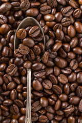 Roasted coffee beans.