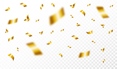 Gold confetti background. Vector illustration.