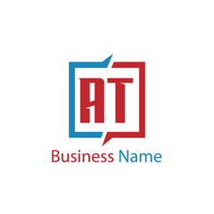 Initial Letter AT Logo Template Design
