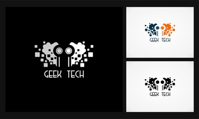 geek tech icon logo
