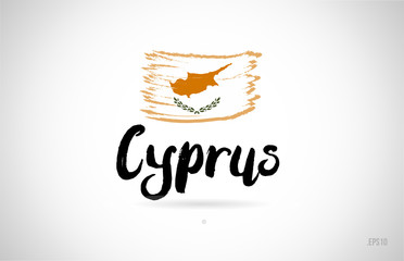 cyprus country flag concept with grunge design icon logo