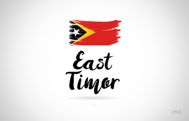 Obraz na płótnie Canvas east timor country flag concept with grunge design icon logo