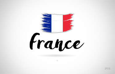 france country flag concept with grunge design icon logo