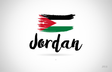 jordan country flag concept with grunge design icon logo