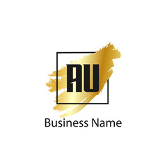 Initial Letter AU Logo Template Design