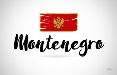 montenegro country flag concept with grunge design icon logo - obrazy, fototapety, plakaty