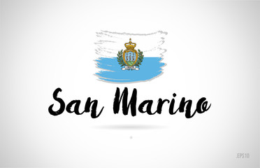 san marino country flag concept with grunge design icon logo