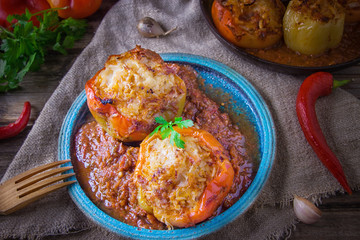 Peppers stuffed with a delicious combination