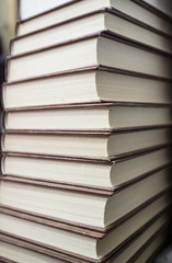Used books pile showing corners