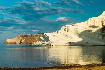 Scala dei Turchi  during sunrise- clif on the see shore near by city Agrigento in Sicily (Italy, Europe)