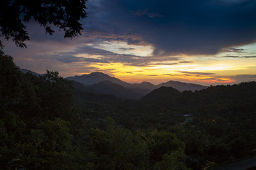 Sunset over the hills of Minca