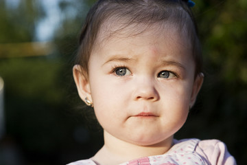 Little girl with blue eyes close-up