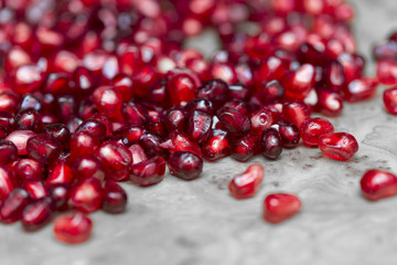 delicious berry pomegranate on a wooden table