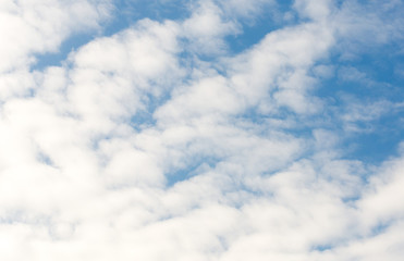 beautiful floating clouds in the blue sky