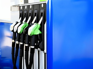 petrol pump with unleaded stock photo