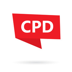 CPD (Continuing Professional Development) word on a sticker- vector illustration