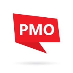 PMO (Project Management Office) acronym on a speach bubble- vector illustration