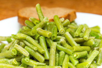 cooking Slice of green beans