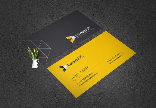 Black and Yellow Business Card Layout