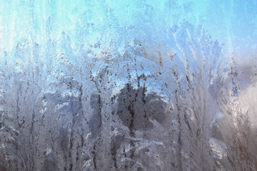 Frozen glass with ice patterns