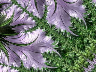 Green Purple Abstract Computer generated Fractal design. Fractals are infinitely complex patterns that are self-similar across different scales. Great for cell phone wall paper. Images of Mandelbrot 