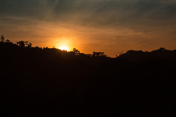 Sun rise at the Island phuket Thailand. Tropical zone Southern