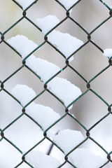 background grid mesh, winter snow